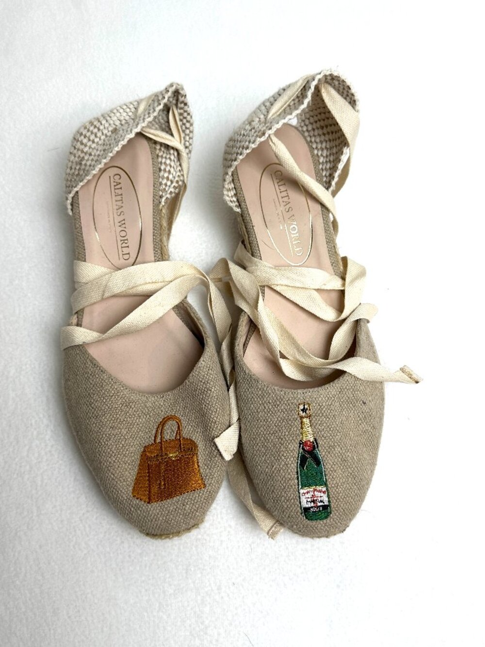 Embroidered Calitas World Lace-Up Espadrilles – Size 8.5